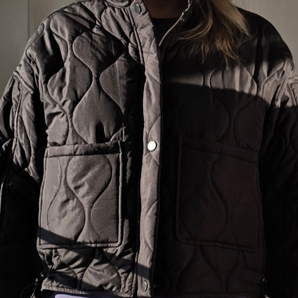 Lucky Brand Snow Quilted Water Resistant Puffer Bomber Jacket Adjustable Women - Picture 2 of 11